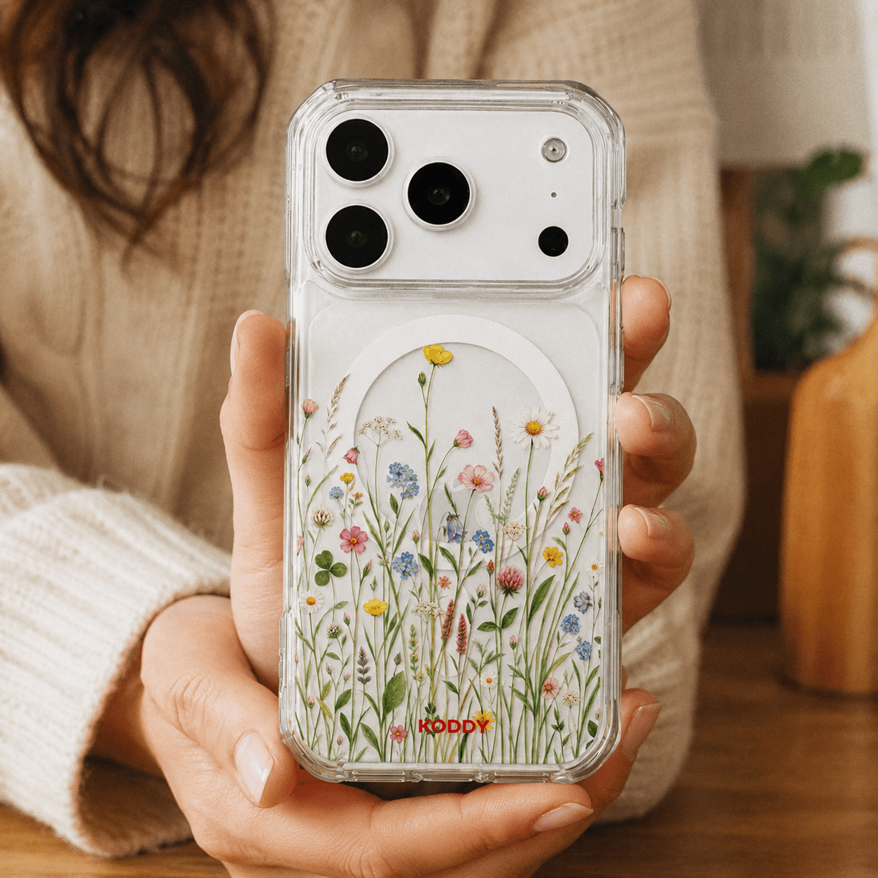 Delicate Wildflower Meadow Clear Phone Case-KODDY aesthetic iphone case UK