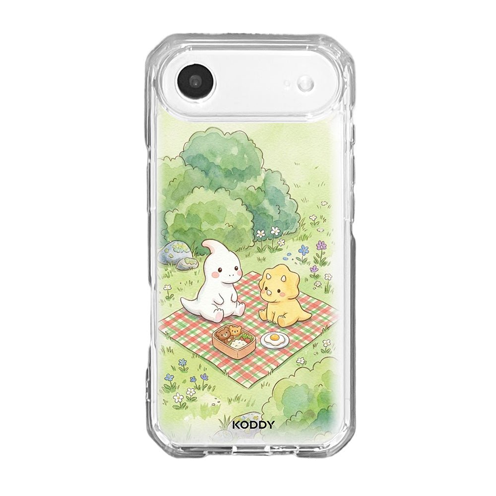 Dino Friends Picnic Clear Phone Case-KODDY aesthetic iphone case UK