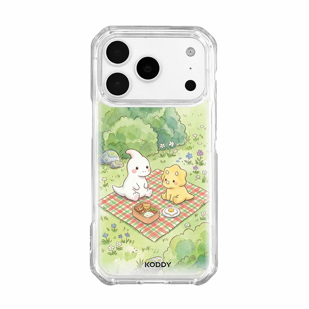 Dino Friends Picnic Clear Phone Case-KODDY aesthetic iphone case UK