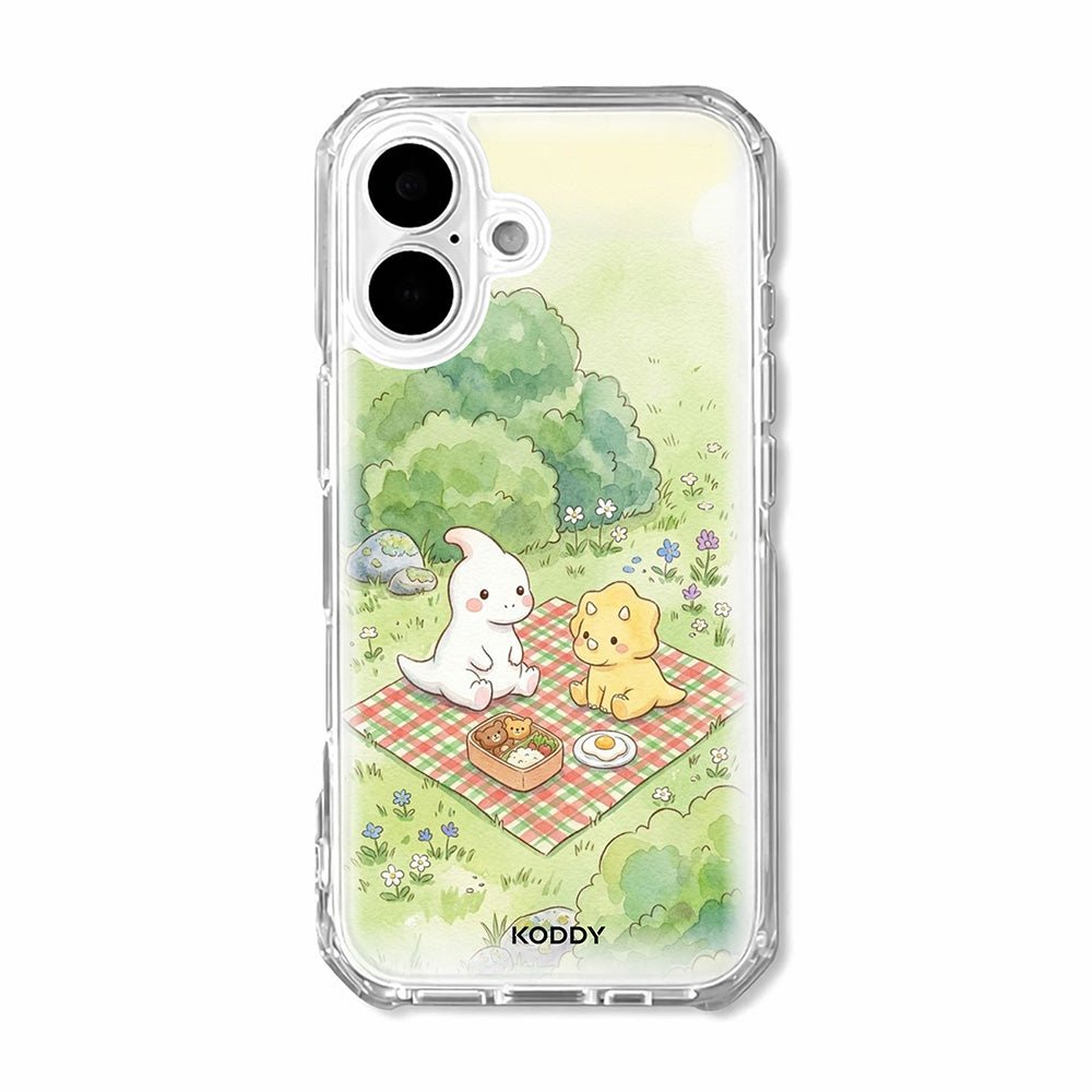 Dino Friends Picnic Clear Phone Case-KODDY aesthetic iphone case UK