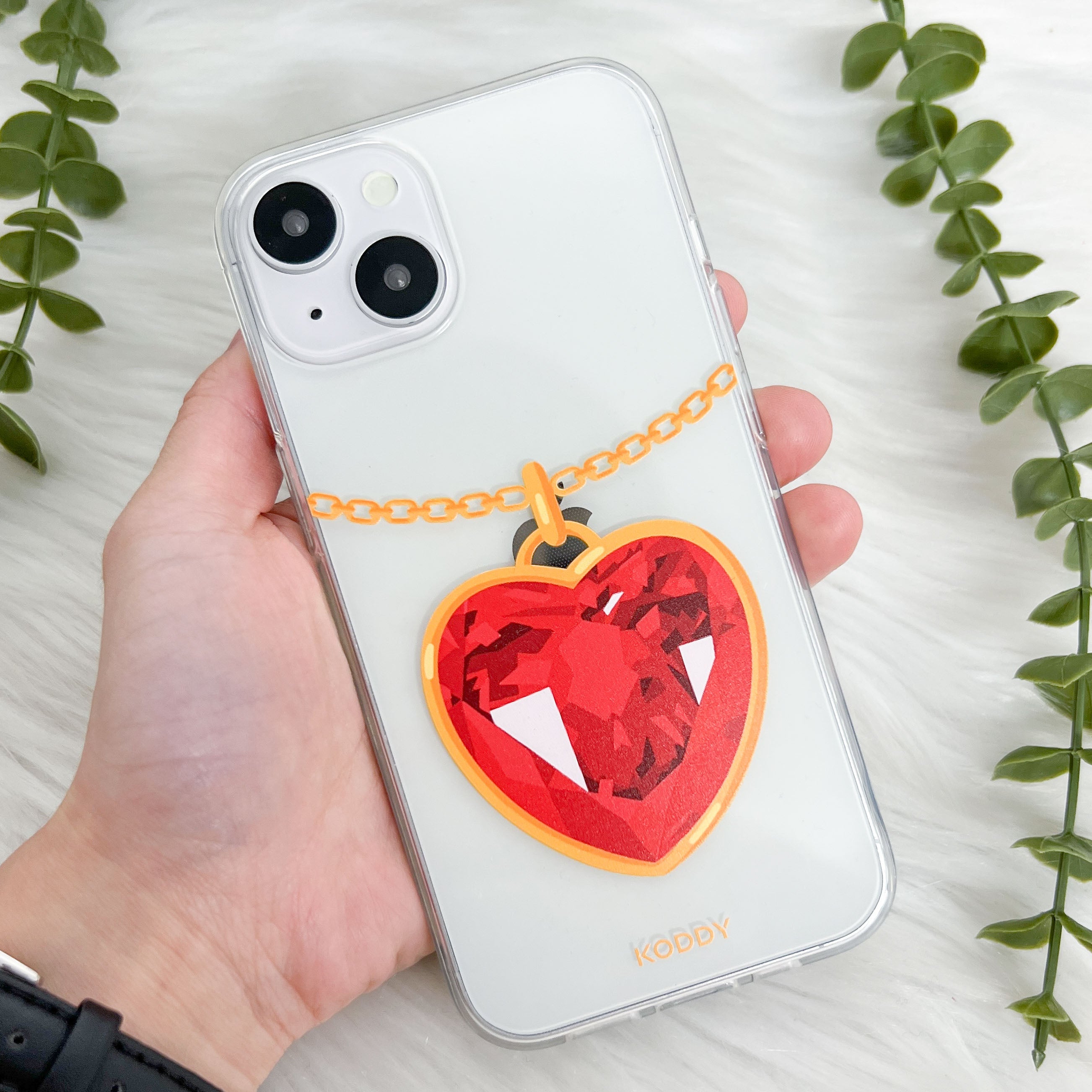 Garnet Heart Necklace Phone Case - KODDY