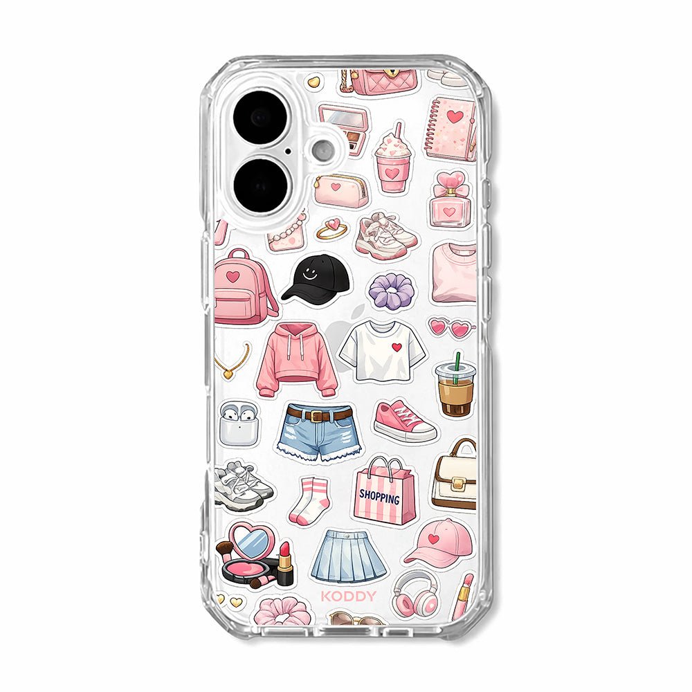 Girly Daily Fashion Items Sticker Phone Case-KODDY aesthetic iphone case UK