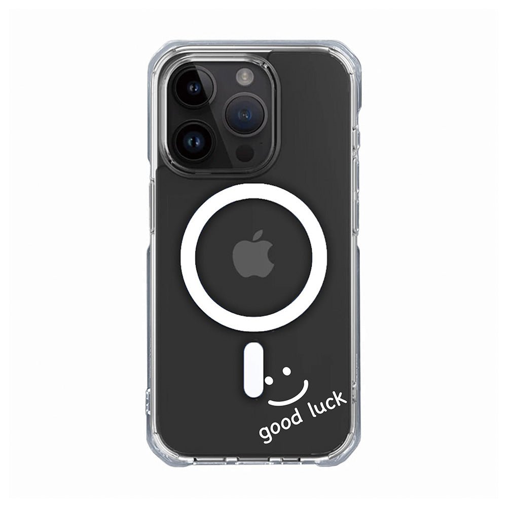 Good Luck Smiley Face in White Clear Phone Case