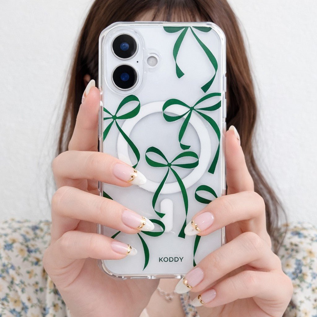 Green Ribbon Bows Phone Case-KODDY aesthetic iphone case UK