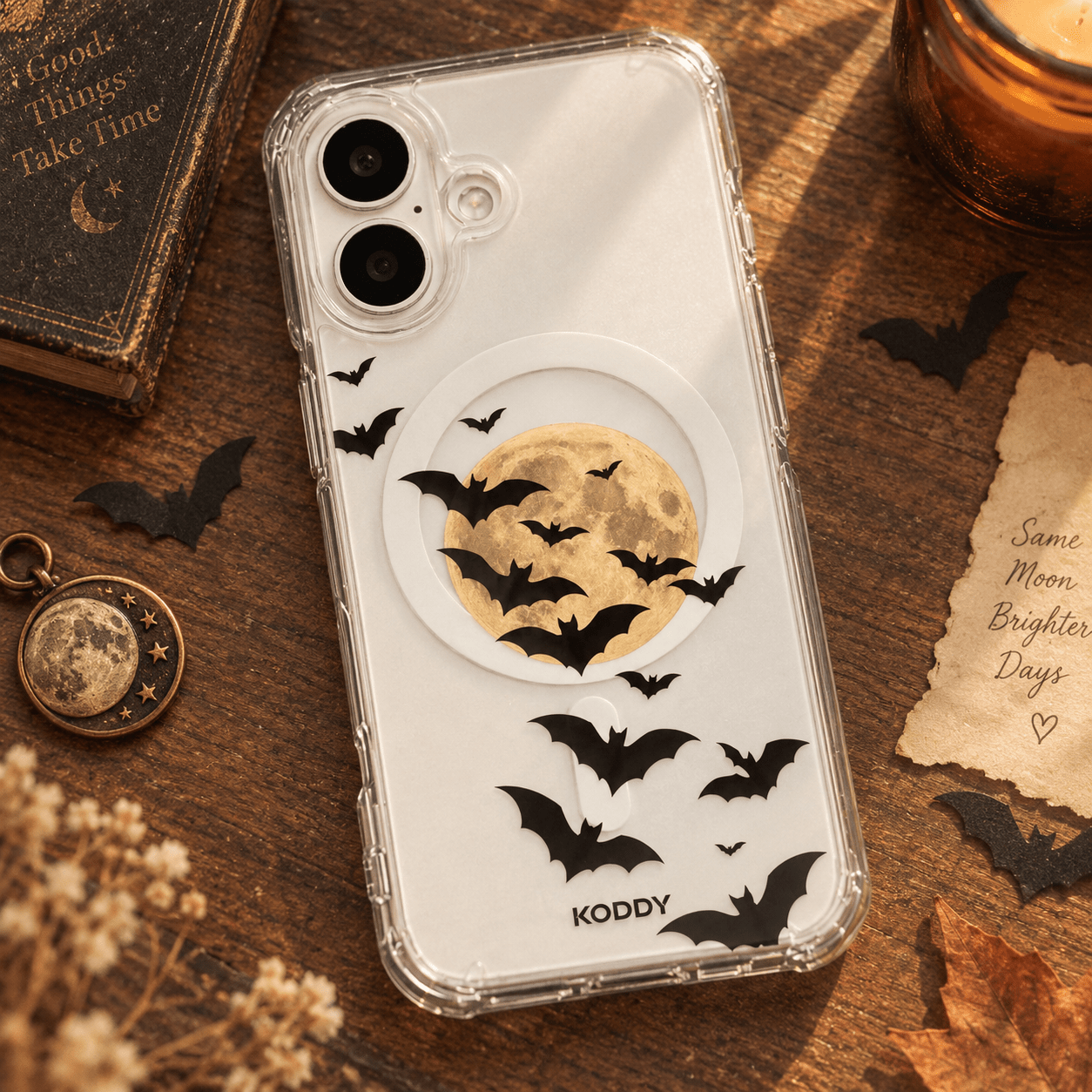 Halloween Bat & Moon Phone Case-KODDY aesthetic iphone case UK