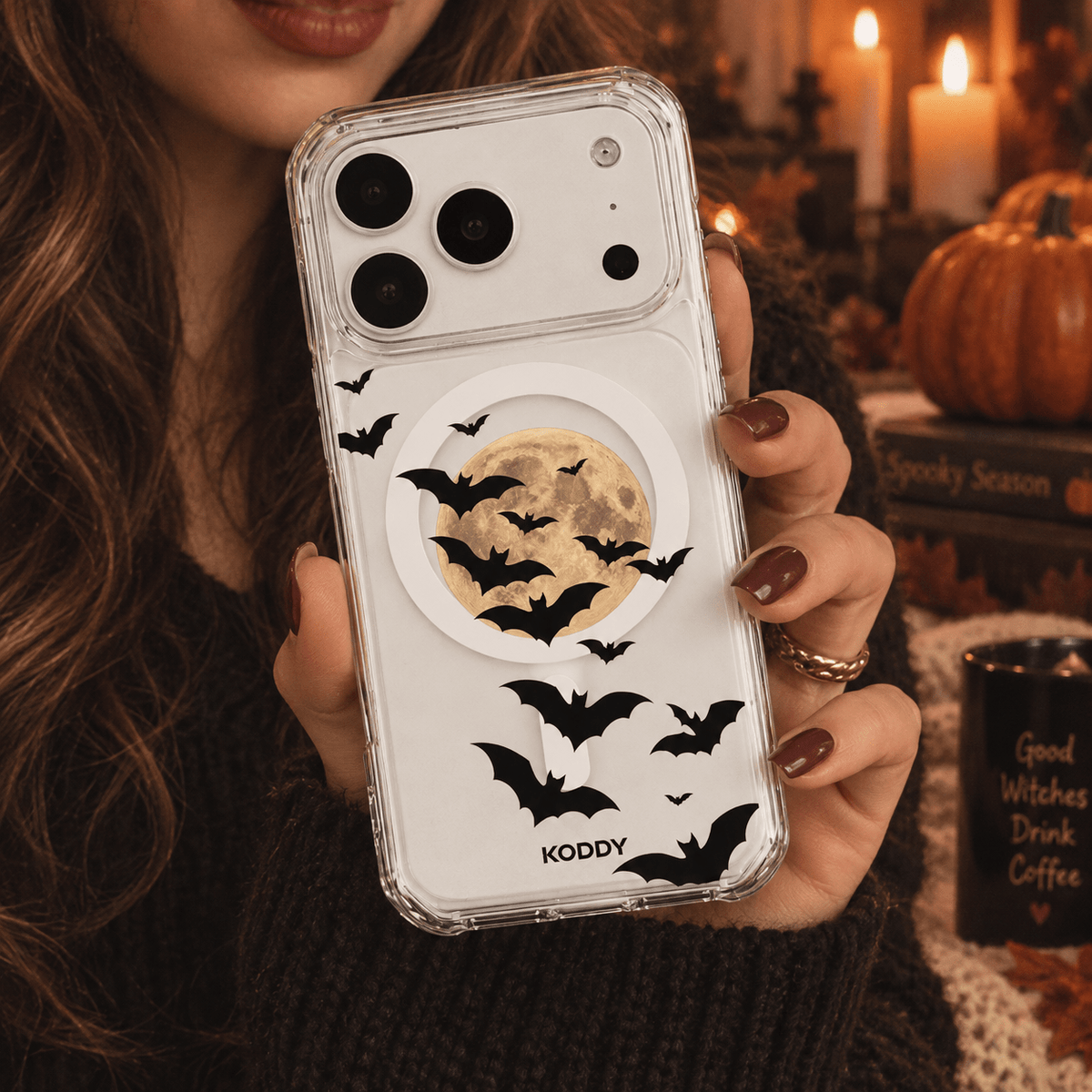 Halloween Bat & Moon Phone Case-KODDY aesthetic iphone case UK