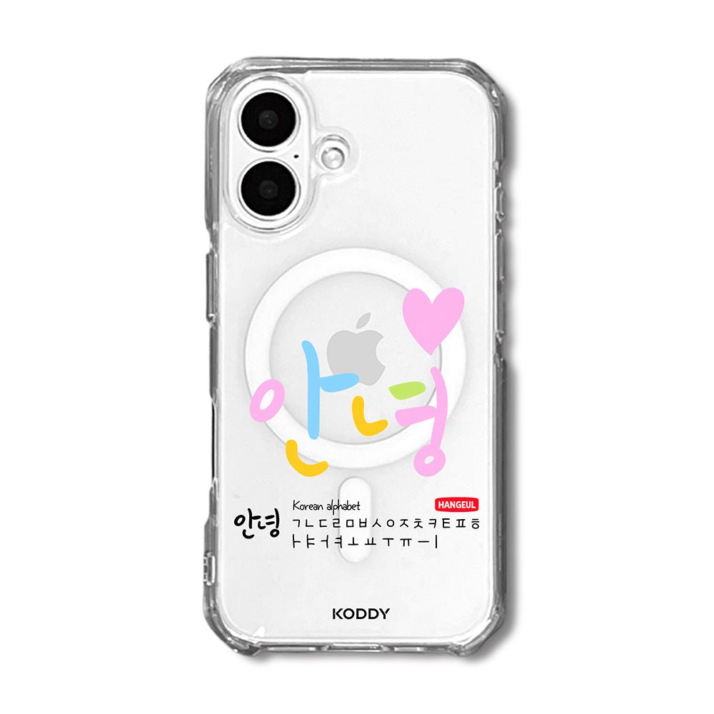 Hello Korean Alphabet ANNYEONG Typography Phone Case - KODDY