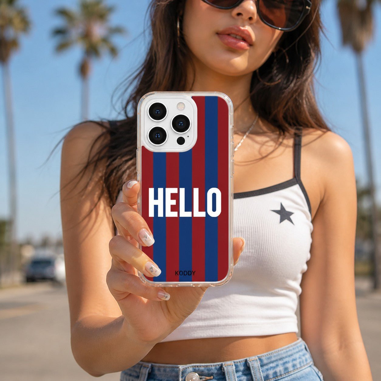 Hello Retro Stripe Phone Case - KODDY aesthetic iphone case UK