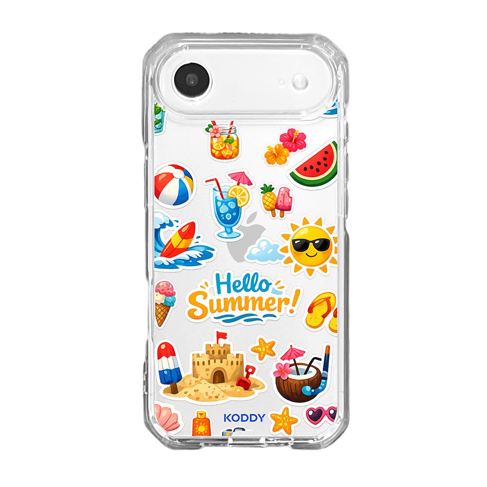Hello Summer Sticker Collage Clear Phone Case