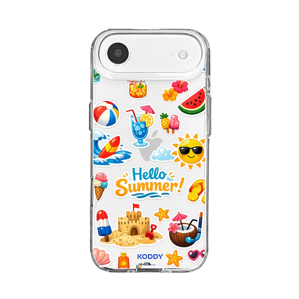 Hello Summer Sticker Collage Clear Phone Case