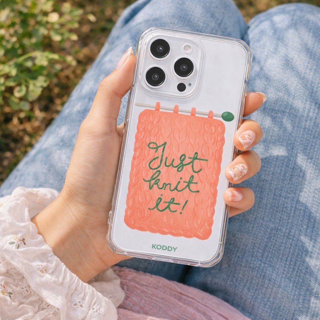 Just Knit It Clear Phone Case - KODDYaesthetic iphone case UK