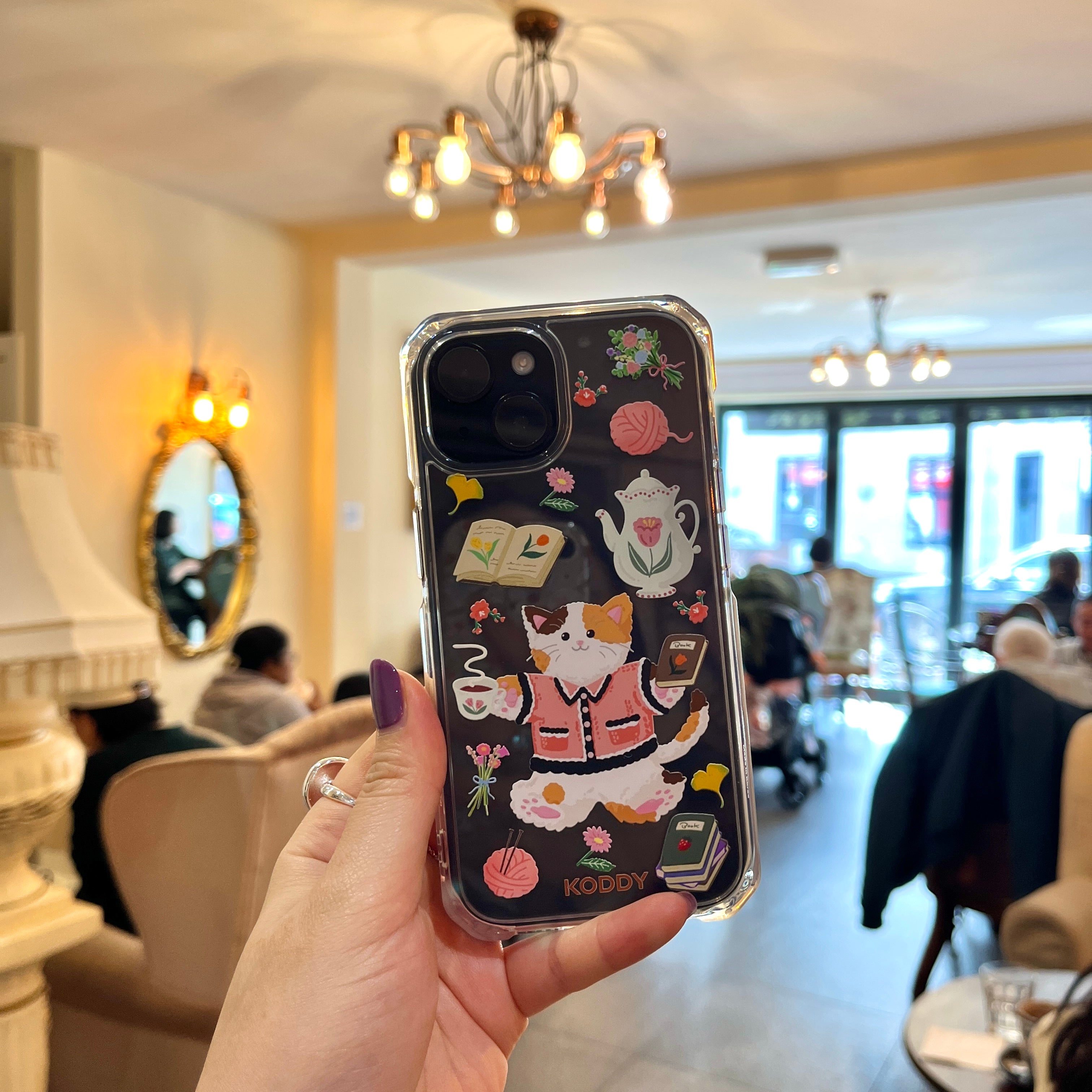 KODDY's Cute Calio Cat Flower Tea Phone Case - KODDY