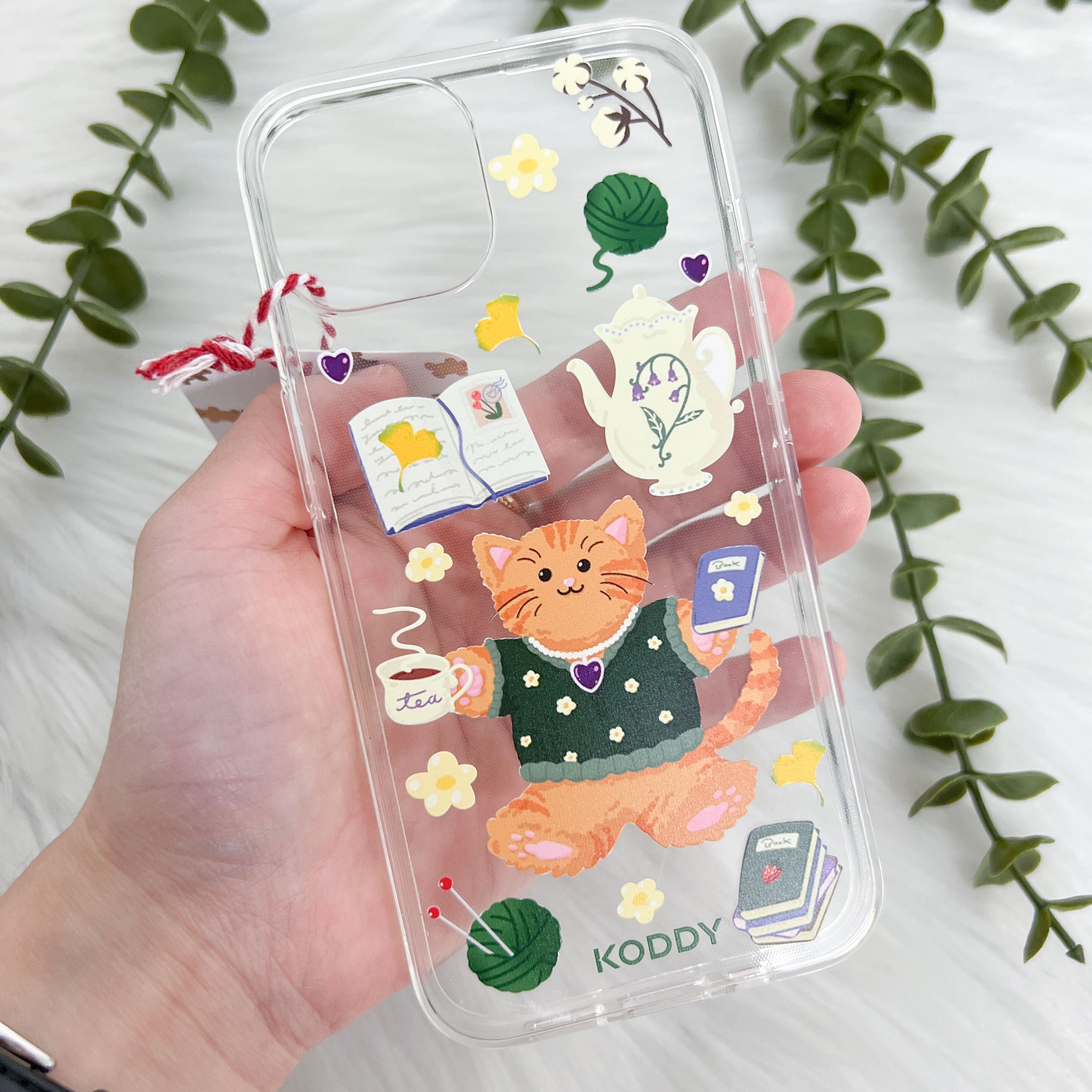 KODDY's Cute Cheese Cat Jasmin Tea Time Phone Case - KODDY