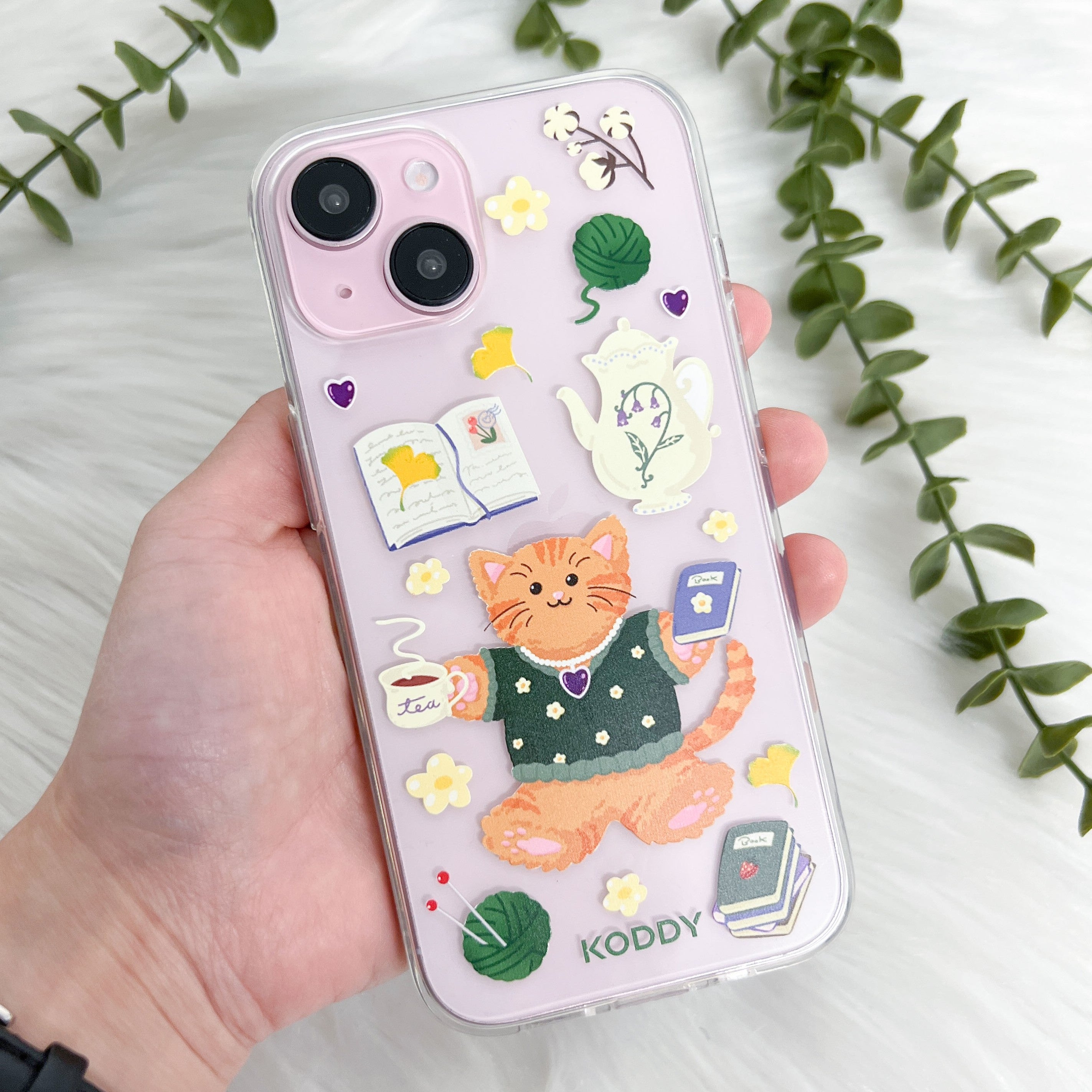 KODDY's Cute Cheese Cat Jasmin Tea Time Phone Case - KODDY