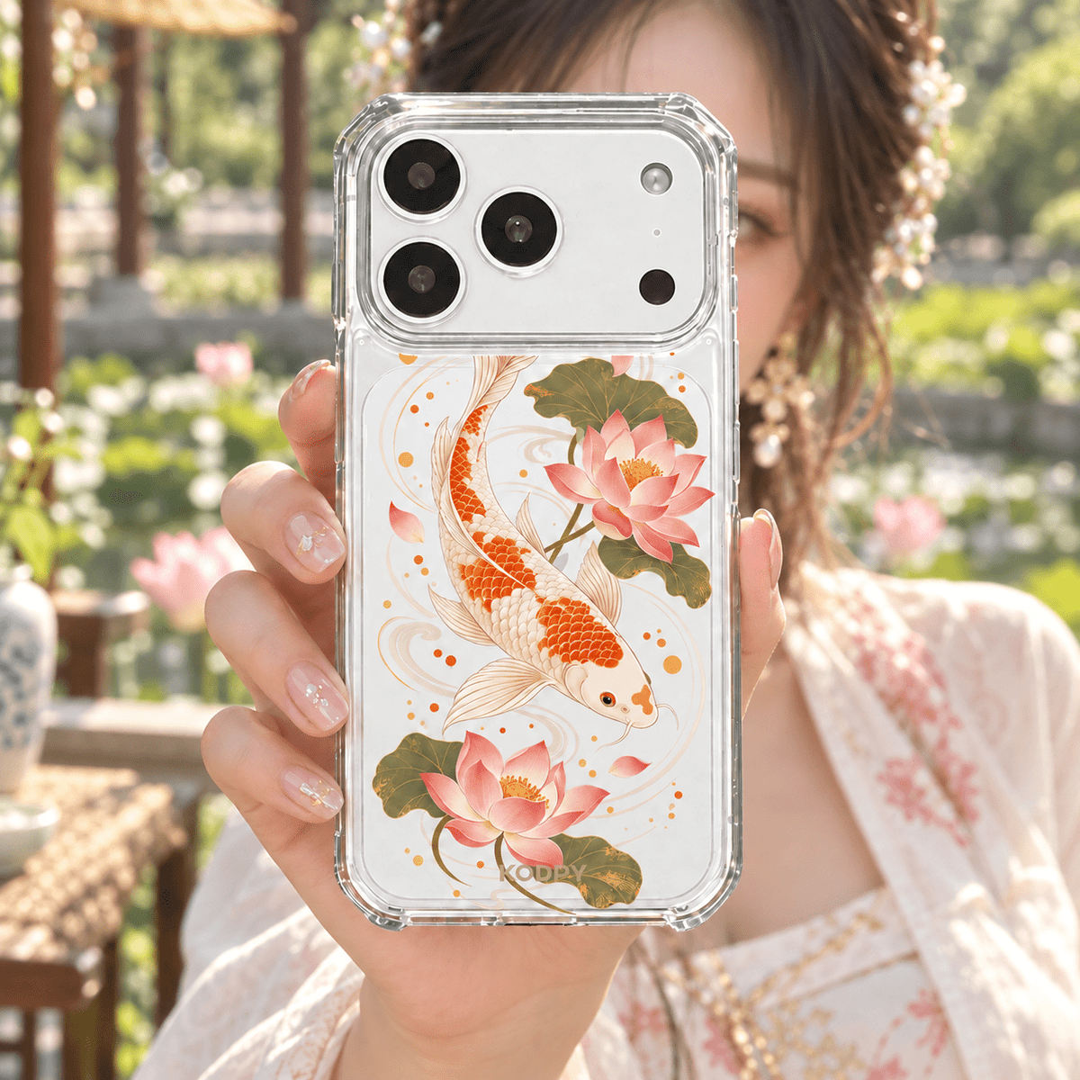 Koi Fish & Lotus Aesthetic Phone Case-KODDY aesthetic iphone case UK