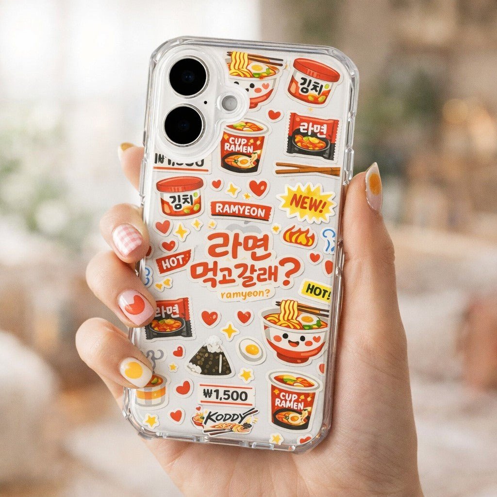 Korean Cute K - Convenience Store Style Ramyeon Sticker Phone Case - KODDY aesthetic iphone case UK