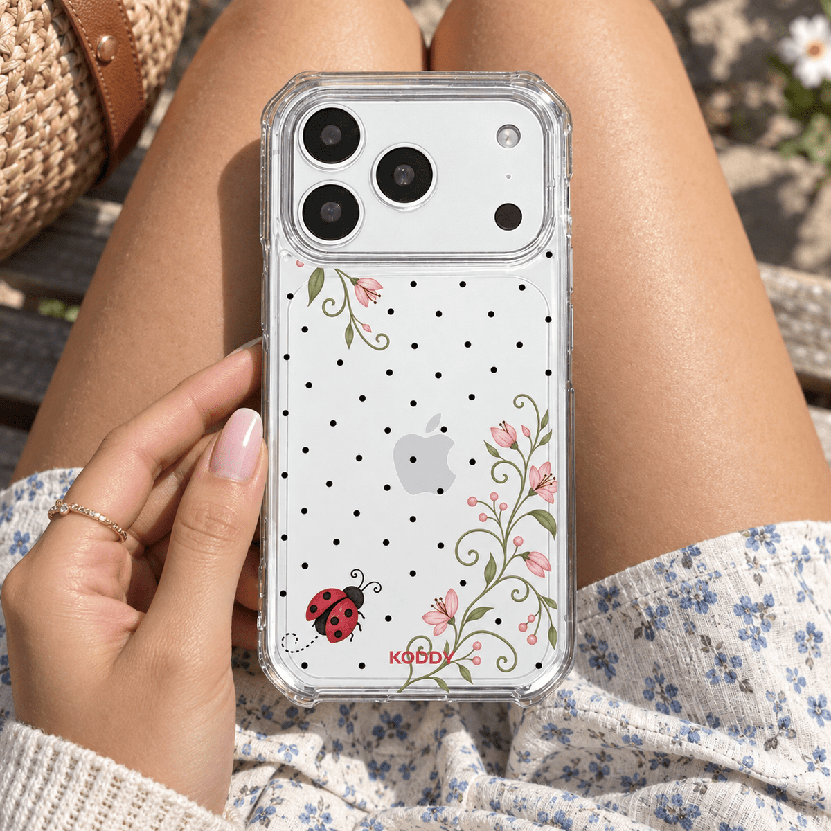 Ladybird & Floral Polka Dot Phone Case-KODDY aesthetic iphone case UK