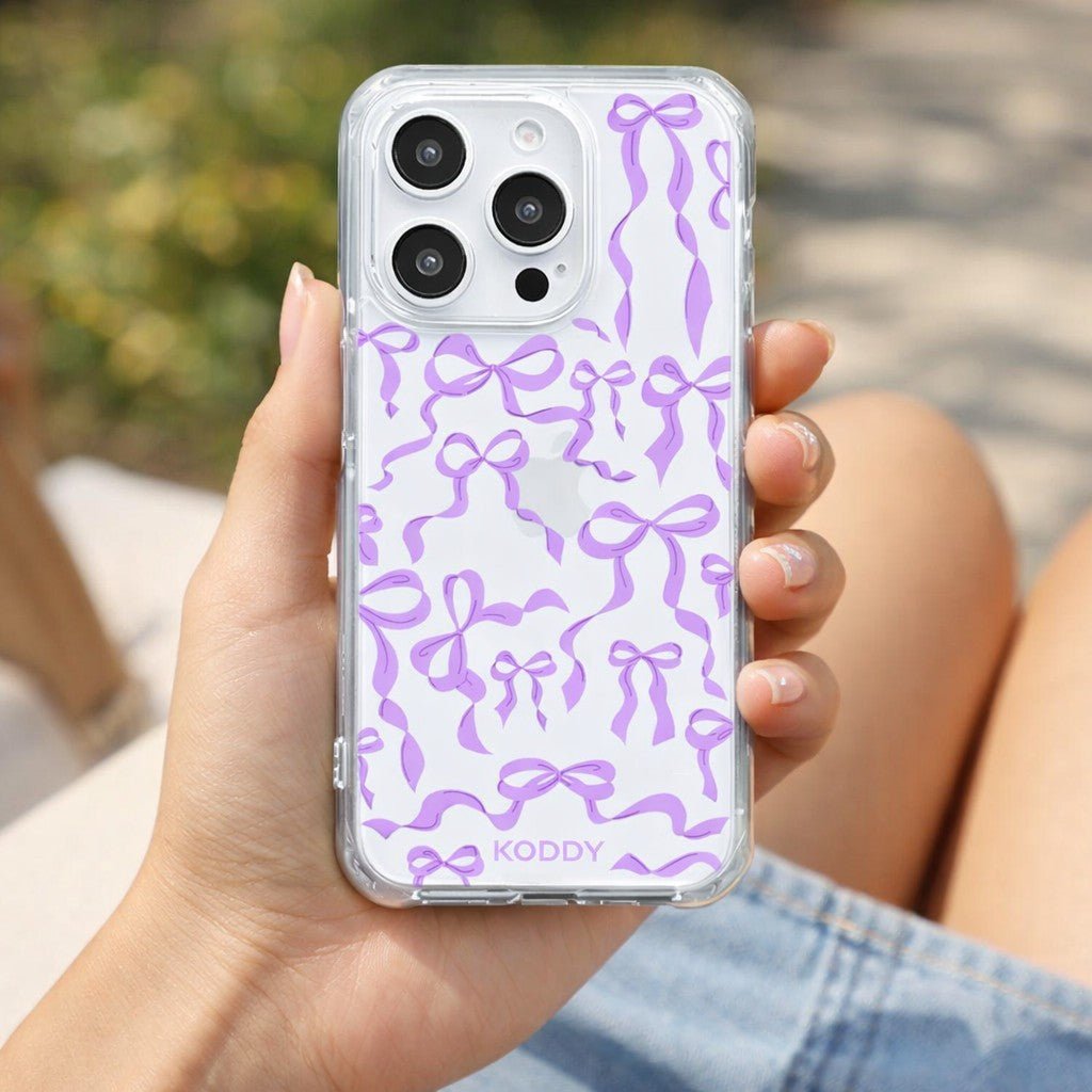 Lilac Ribbon Bows Phone Case - KODDY aesthetic iphone case UK