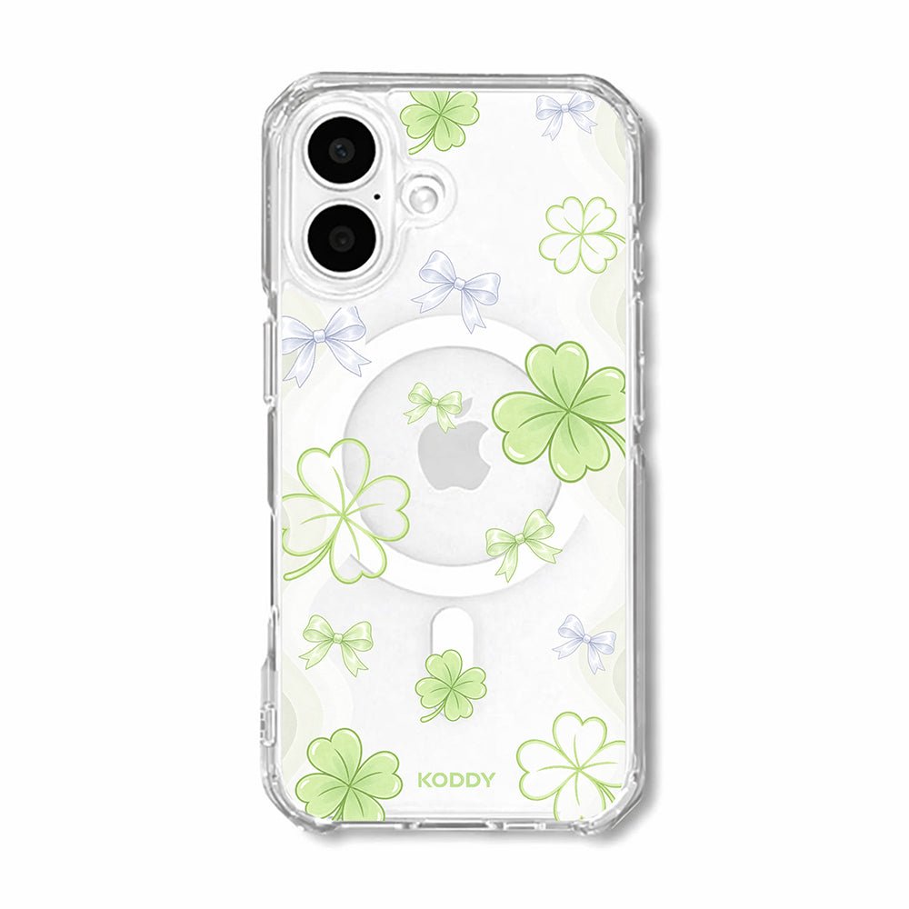 Lucky Clover and Bow Clear Phone Case