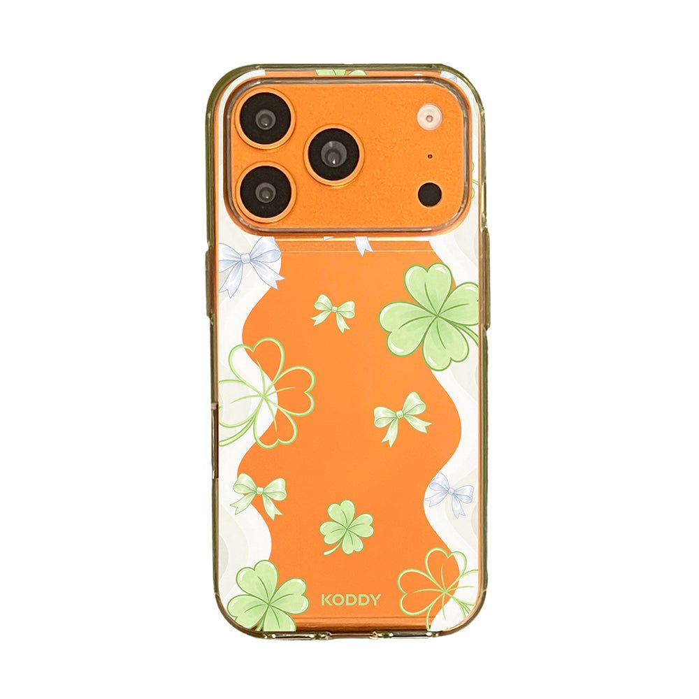 Lucky Clover and Bow Clear Phone Case