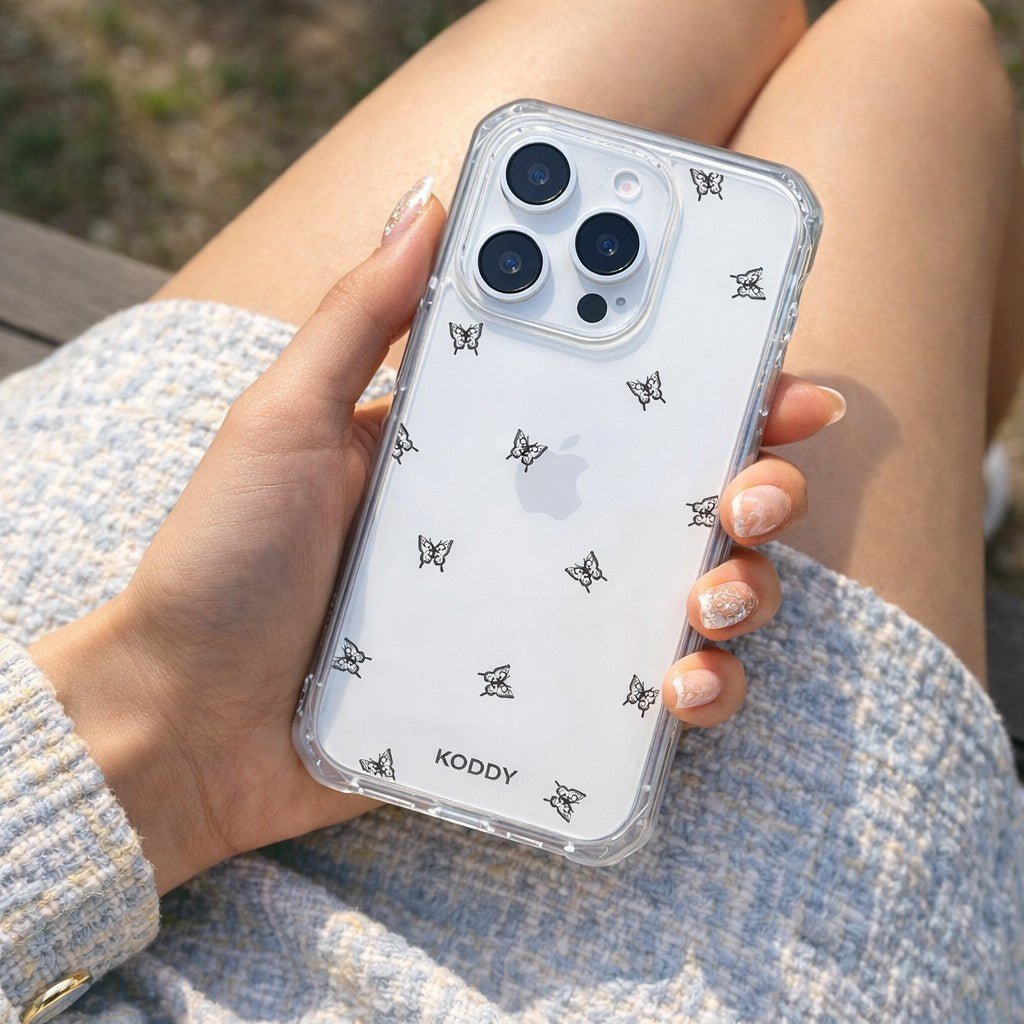 Mini Black and White Butterflies Phone Case - KODDY aesthetic iphone case UK