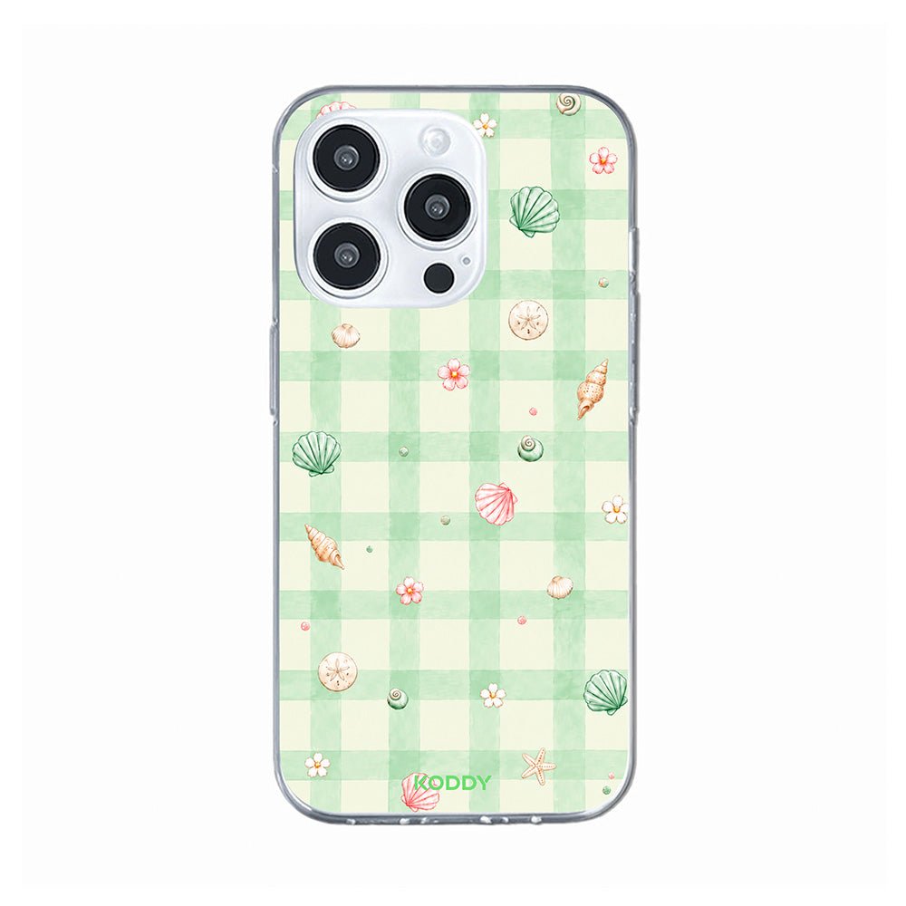 Mint Gingham Beach Phone Case-KODDY aesthetic iphone case UK