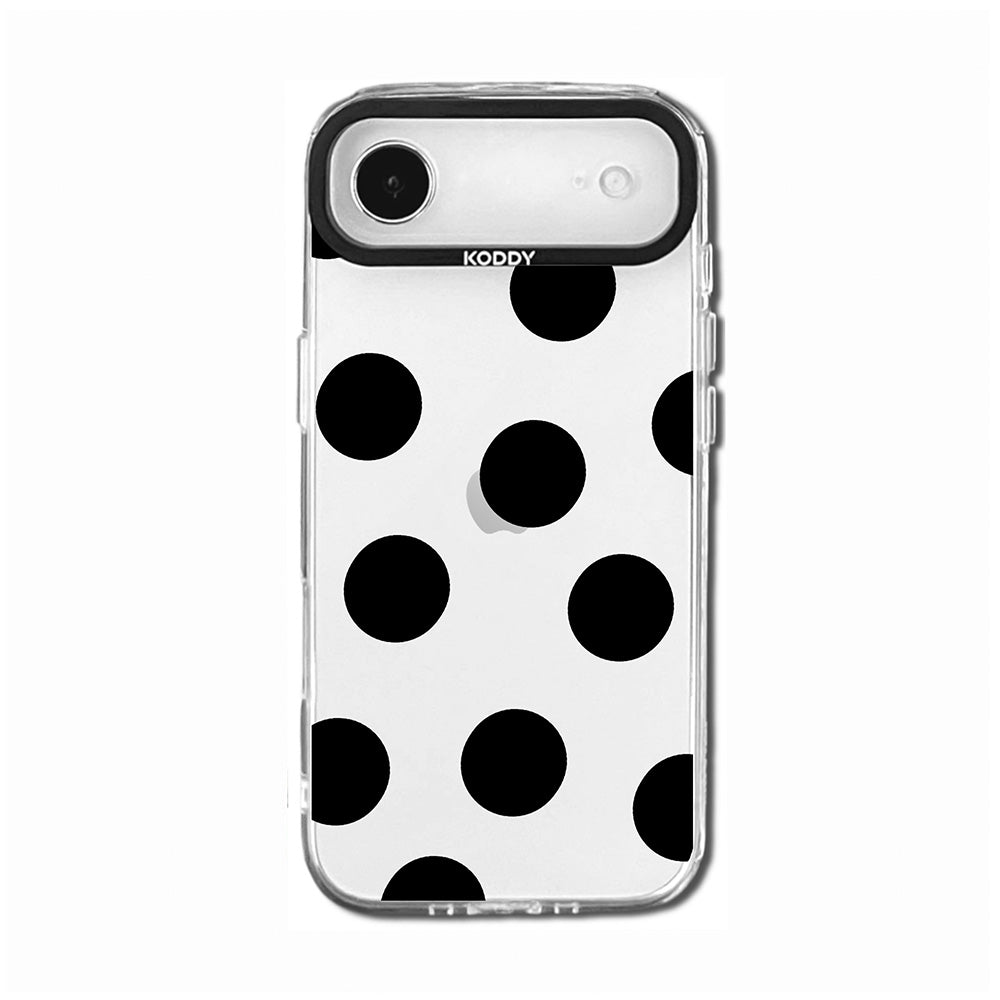 Monochrome Black Polka Dot Clear iPhone Case