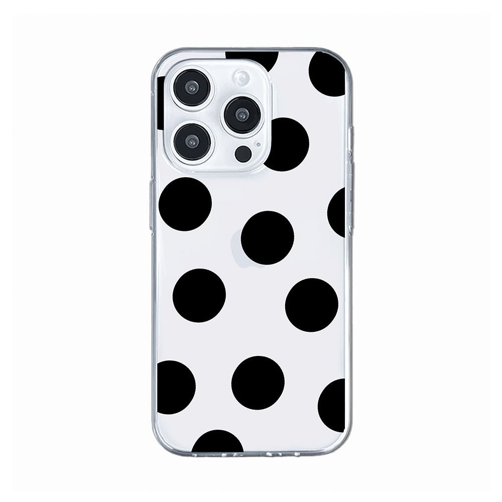 Monochrome Black Polka Dot Clear Phone Case