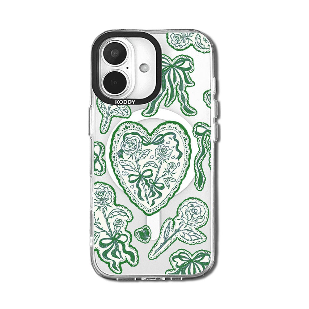 Moss Green Lace Protective iPhone Case