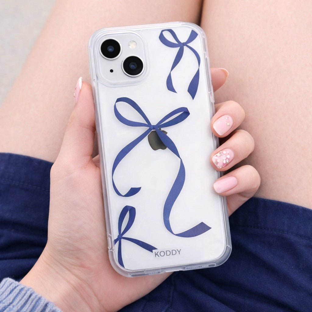Navy Bow Phone Case - KODDY