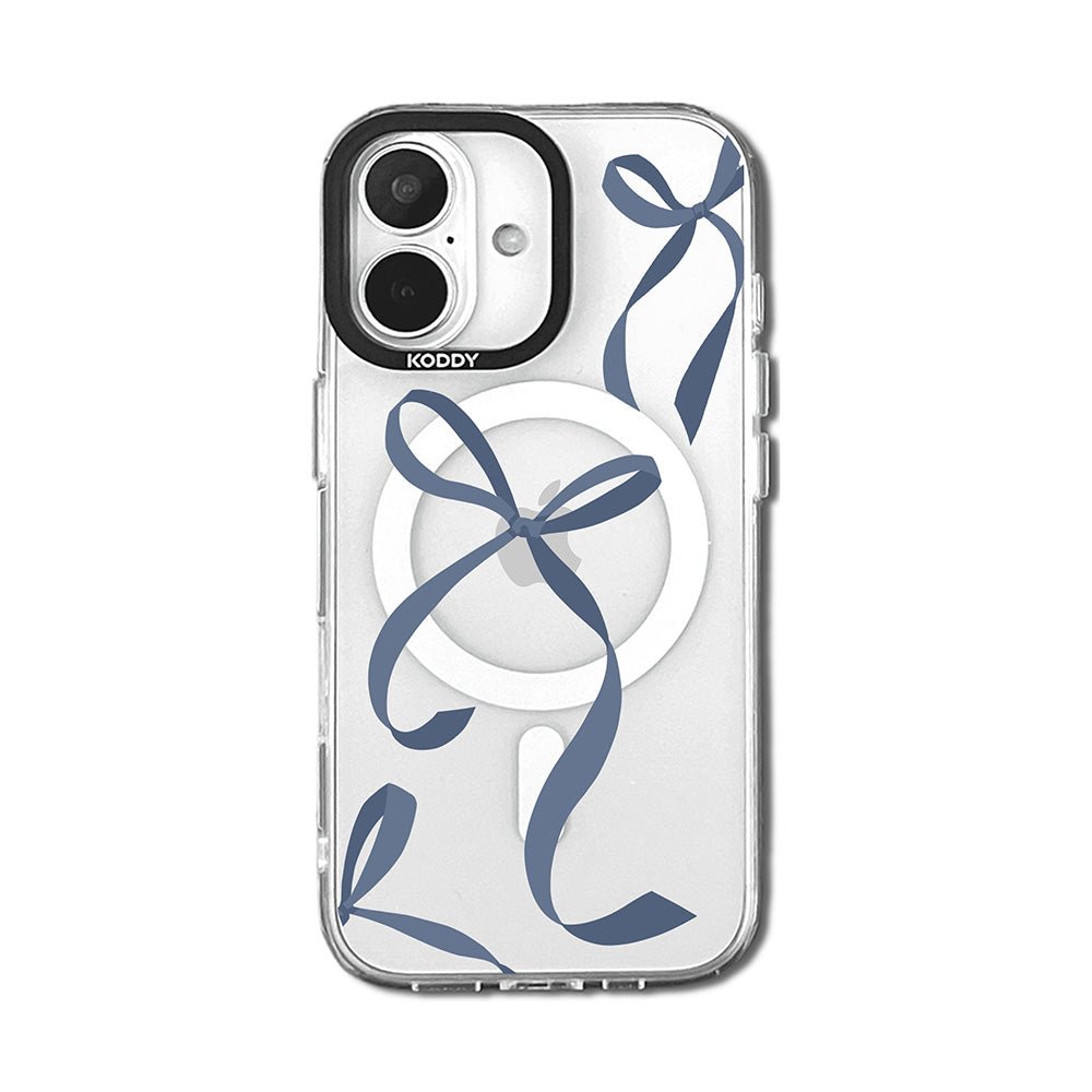 Navy Ribbon Bow iPhone Case