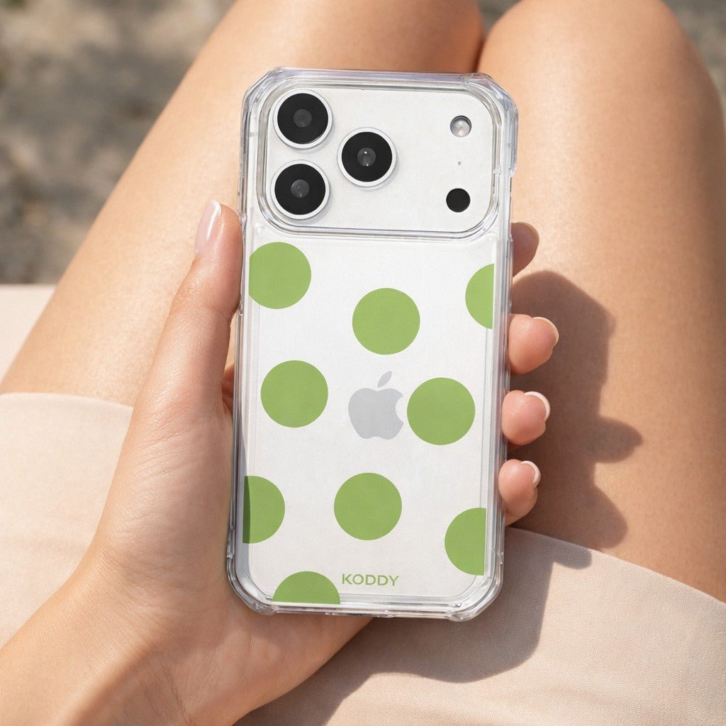 Olive Green Big Polka Dot Phone Case - KODDY aesthetic iphone case UK
