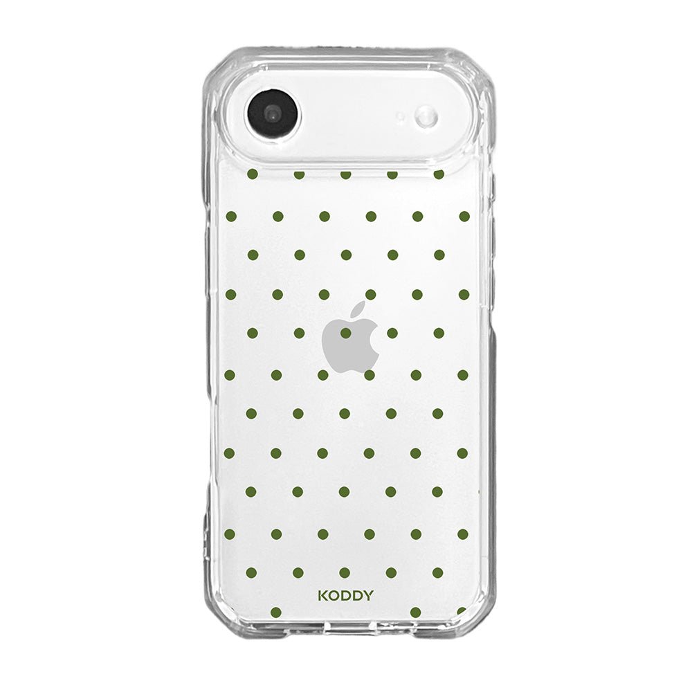 Olive Green Polka Dot Clear Phone Case-KODDY