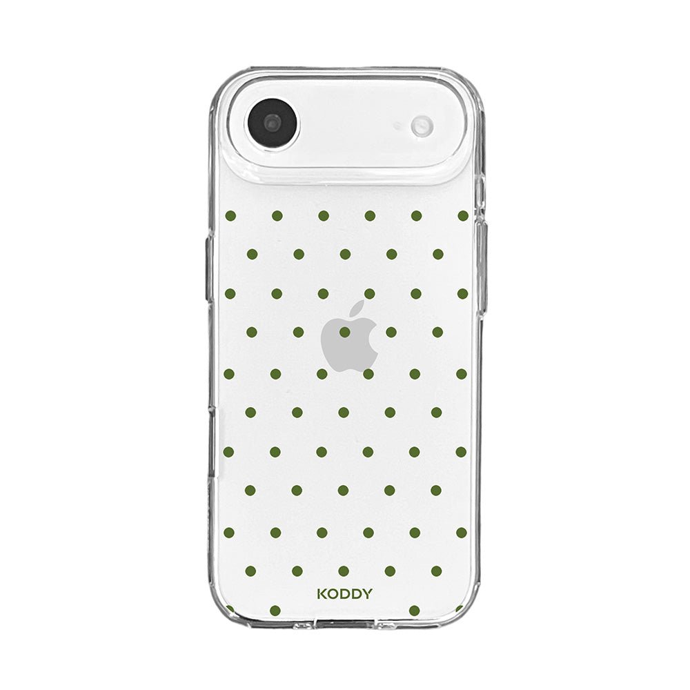 Olive Green Polka Dot Clear Phone Case-KODDY