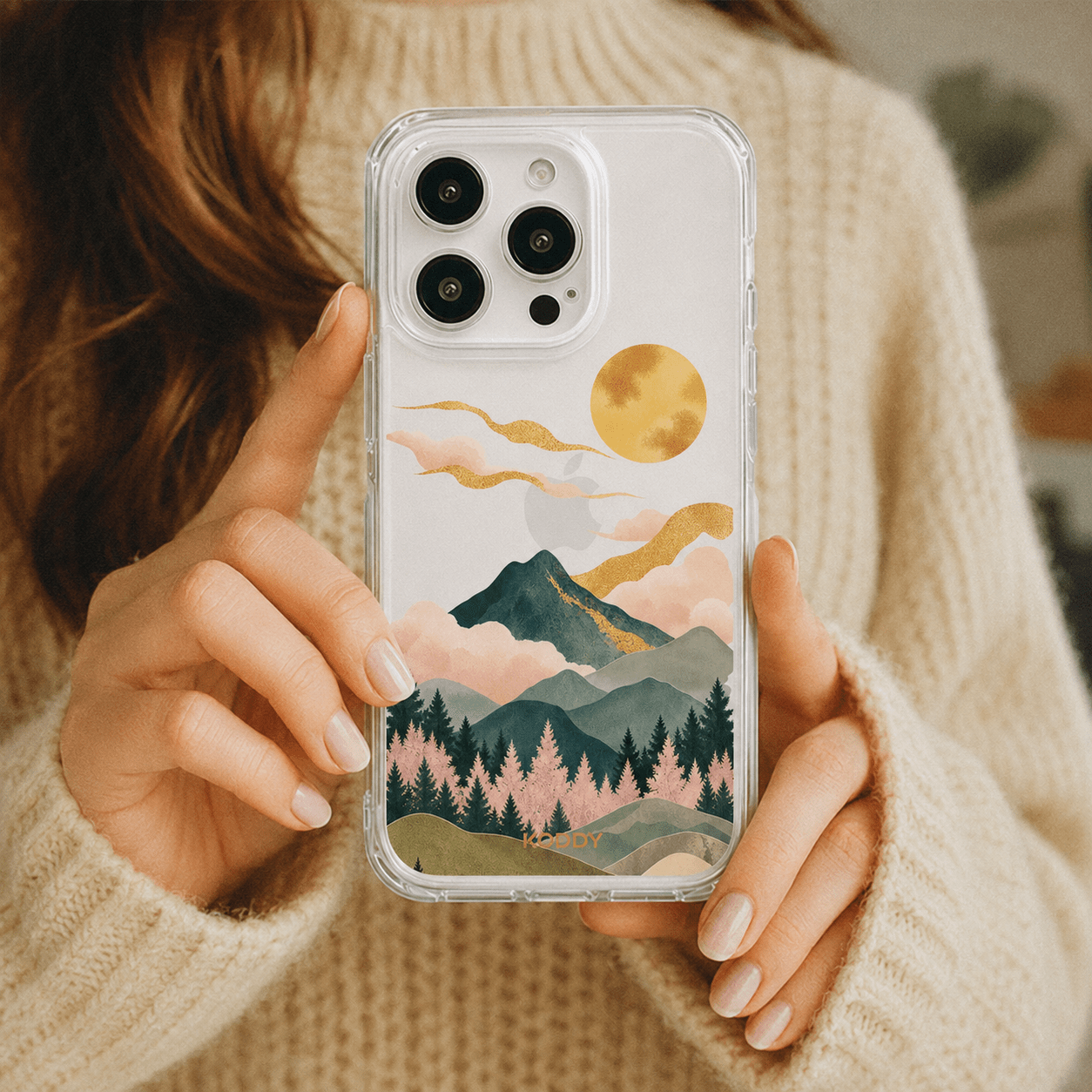 Oriental Mountain and Golden Sun Phone Case-KODDY aesthetic iphone case UK