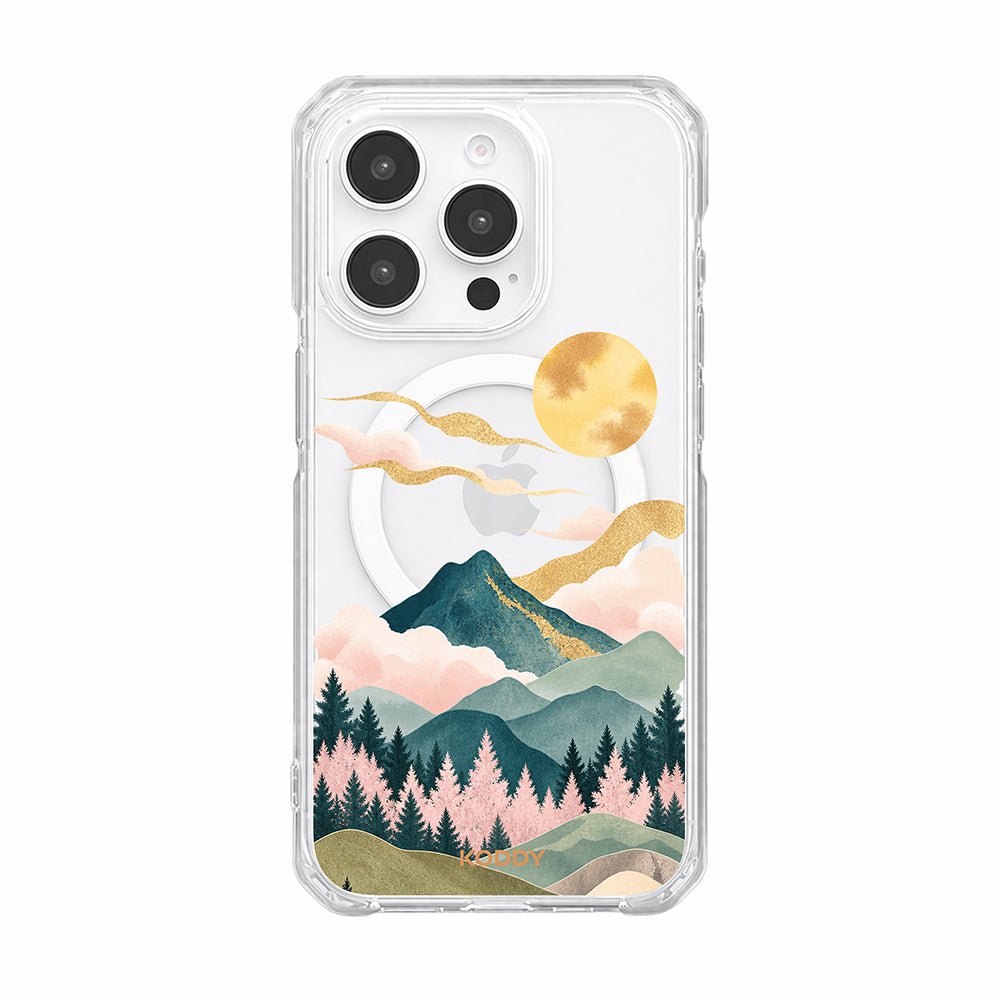 Oriental Mountain and Golden Sun Phone Case