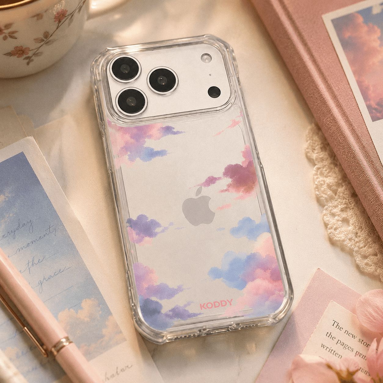 Pastel Cloud Aesthetic Clear Phone Case-KODDY aesthetic iphone case UK