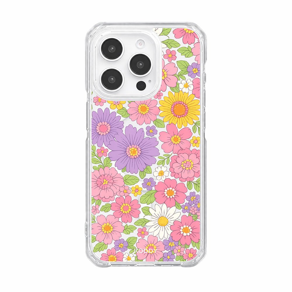 Pastel Floral Garden Clear Phone Case