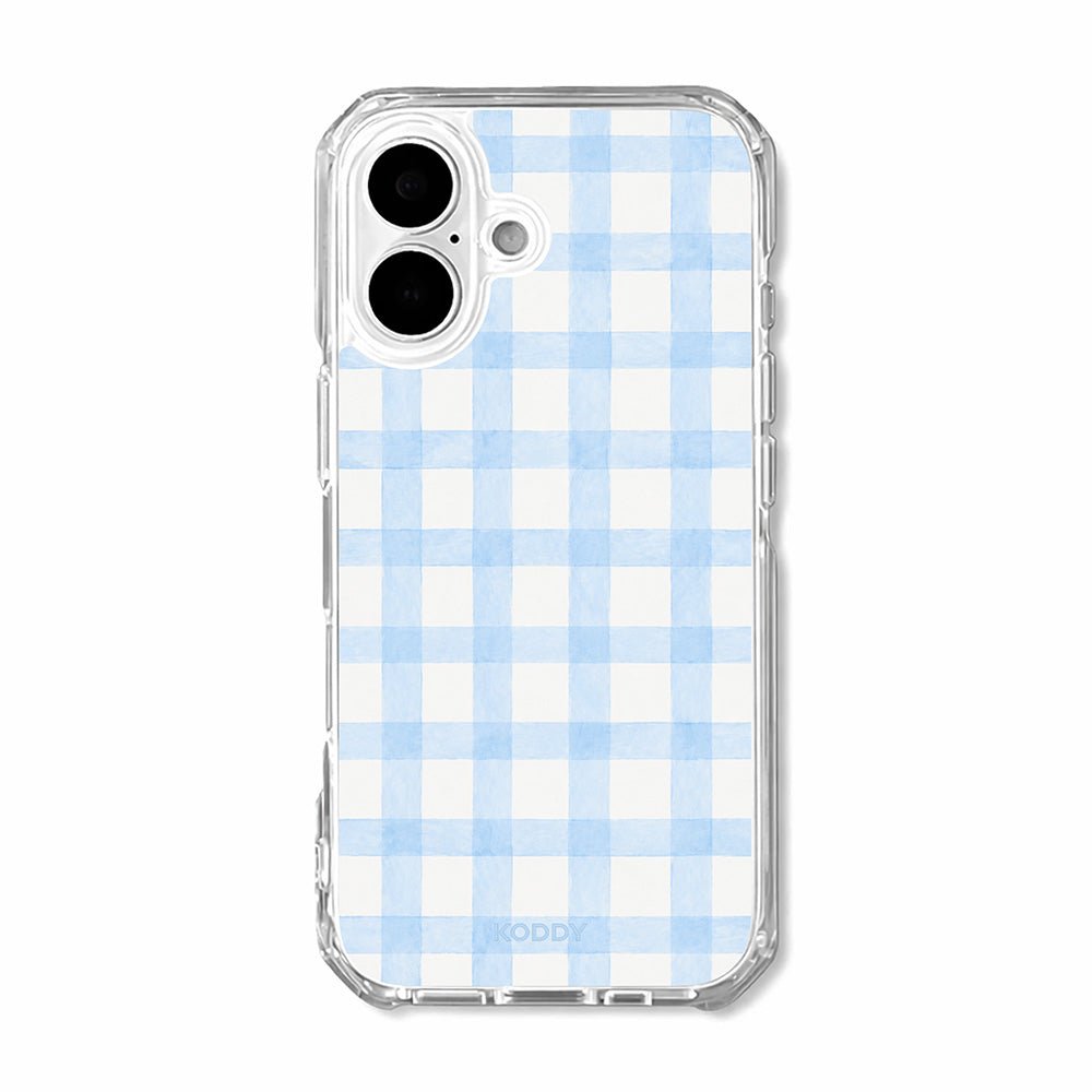 Pastel Sky Blue Checkered Aesthetic Phone Case