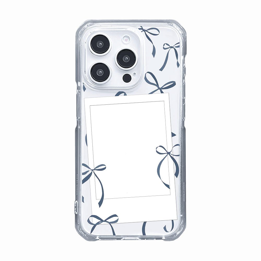 Personalised Instant Camera Photo with Petite Navy Bows Phone case