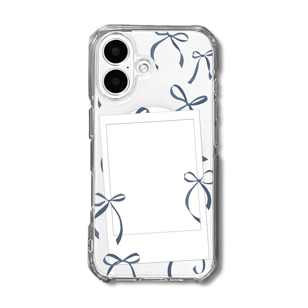Personalised Instant Camera Photo with Petite Navy Bows Phone case