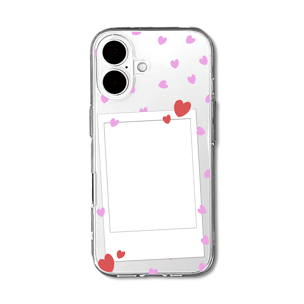Personalised Pink Hearts Instant Camera Photo Jelly Phone case
