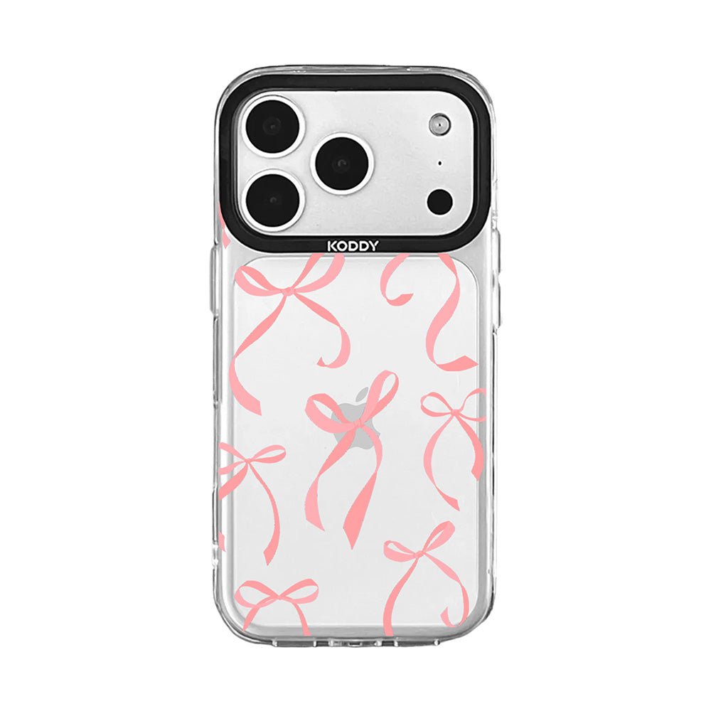 Petite Coral Pink Ribbon Bows iphone case