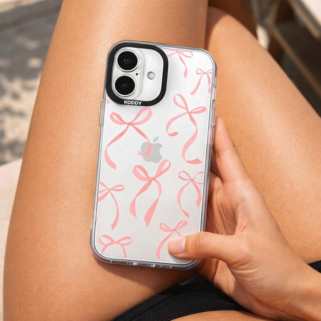 Petite Coral Pink Ribbon Bows iphone case - KODDY aesthetic iphone case UK