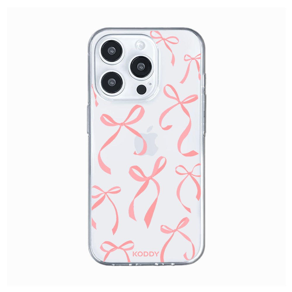 Petite Coral Pink Ribbon Bows phone case - KODDY