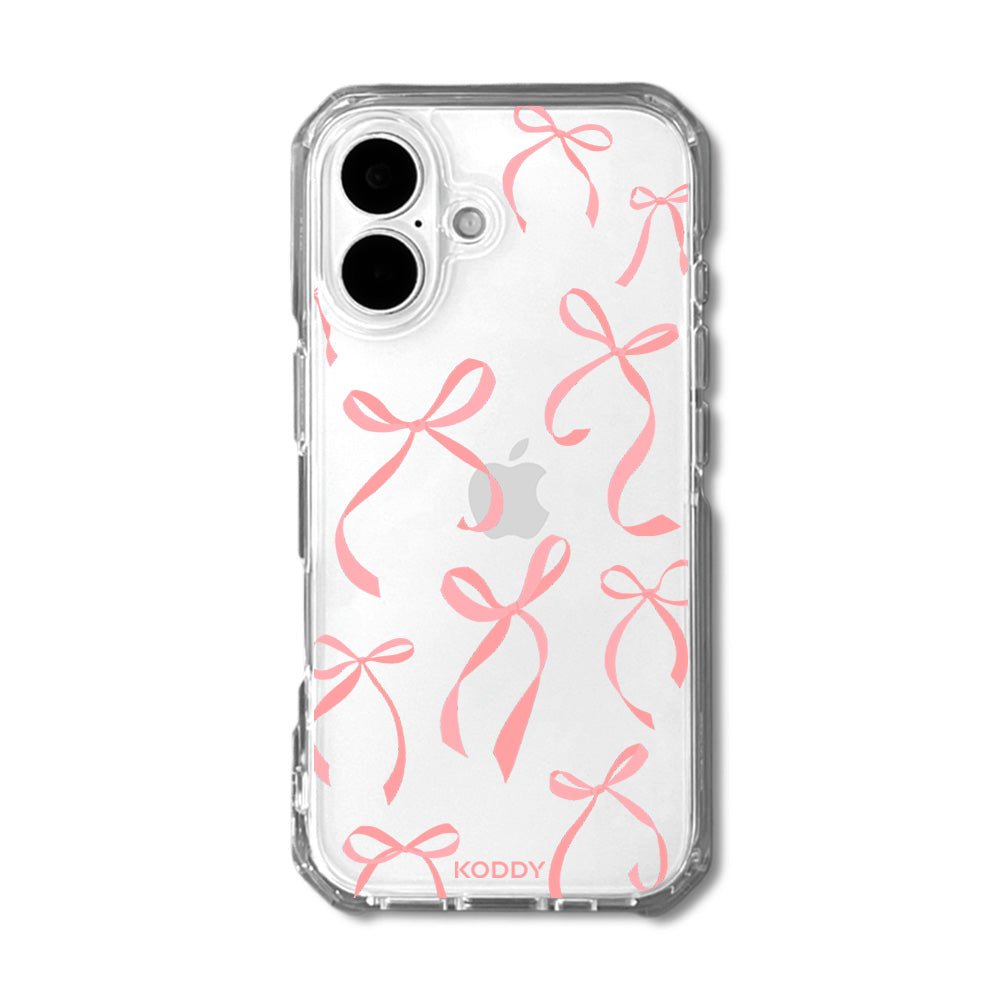 Petite Coral Pink Ribbon Bows phone case - KODDY