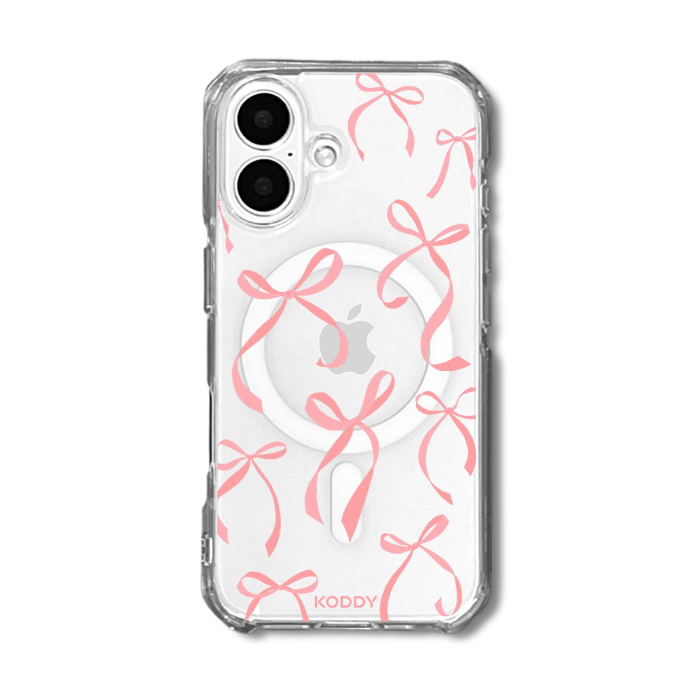 Petite Coral Pink Ribbon Bows phone case - KODDY