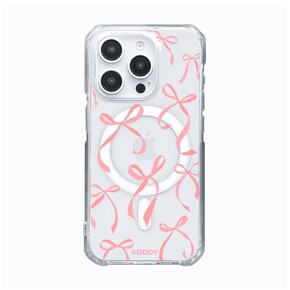 Petite Coral Pink Ribbon Bows phone case - KODDY