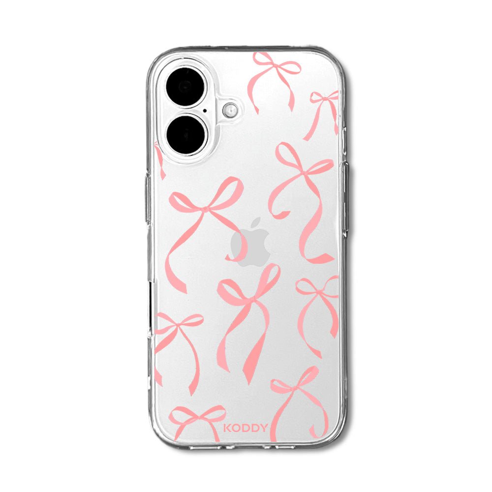 Petite Coral Pink Ribbon Bows phone case - KODDY
