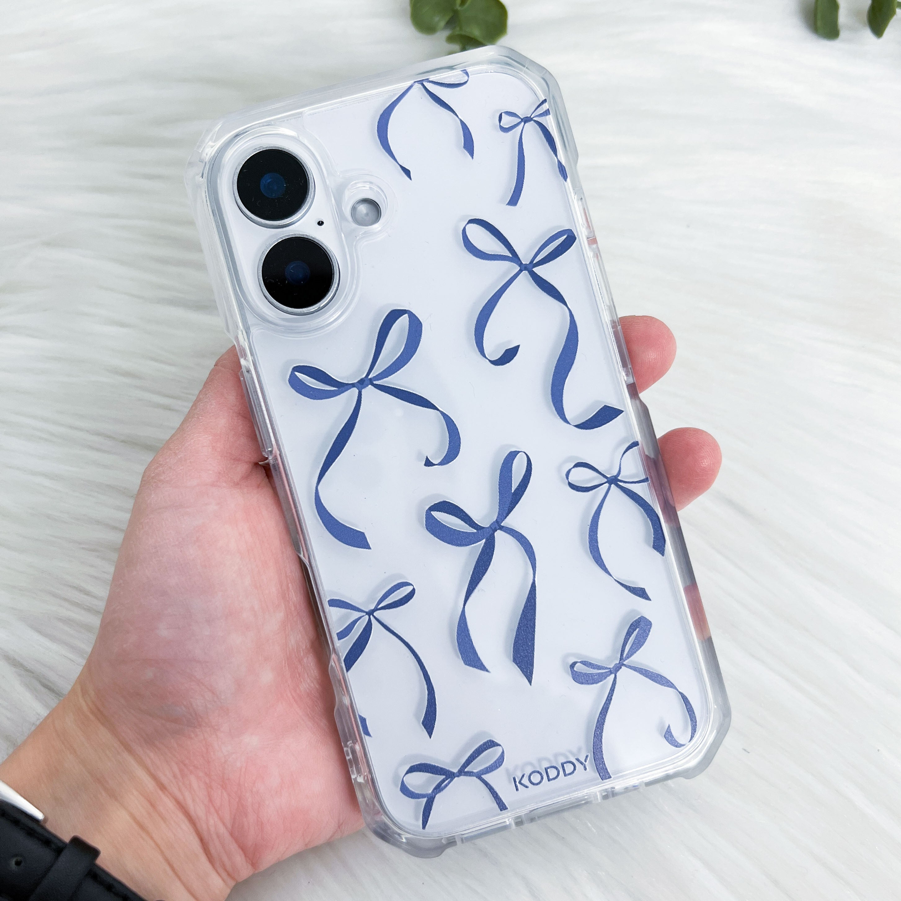 Petite Navy Ribbon Bows Phone Case - KODDY